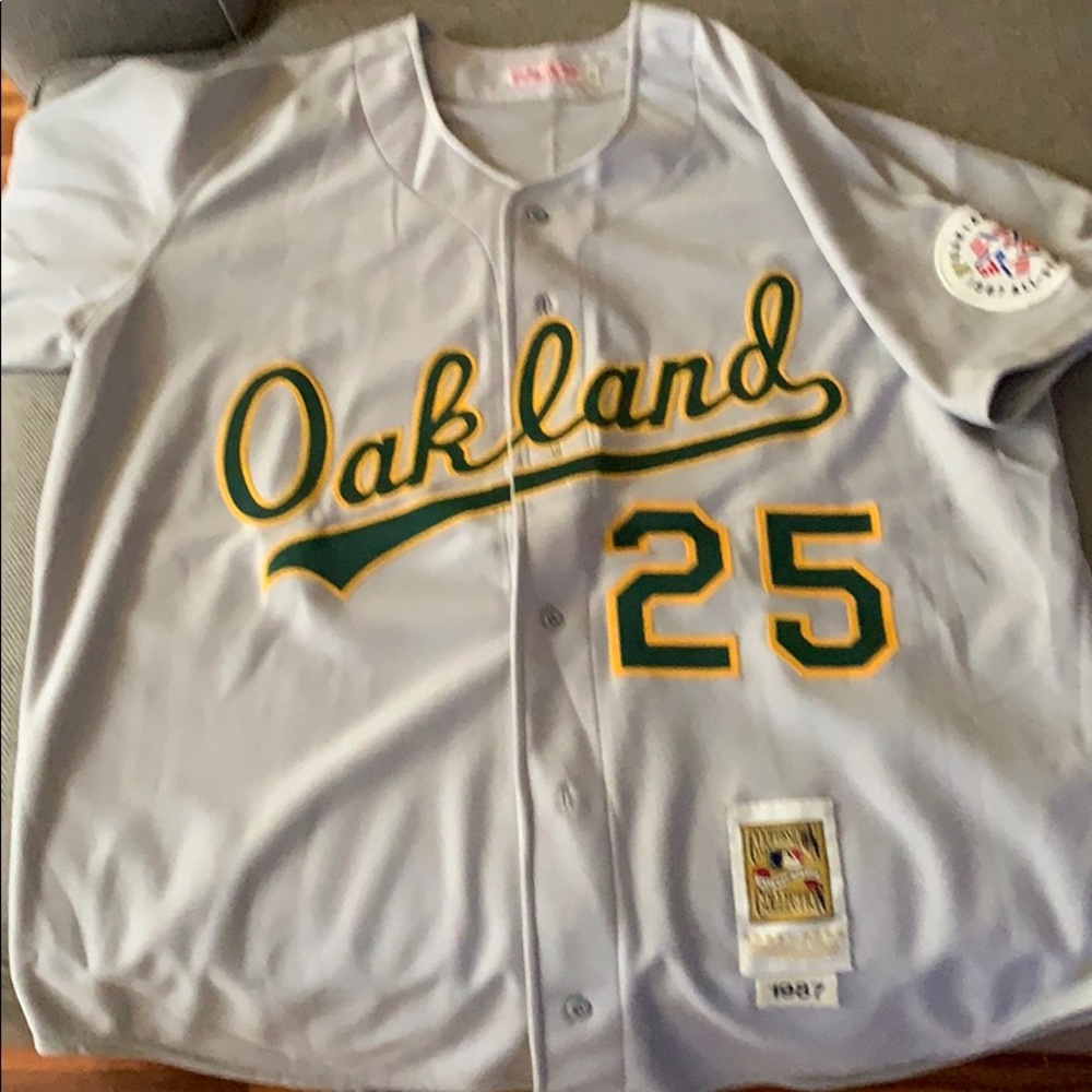 Mark McGwire 1987 Oakland A’s away jersey